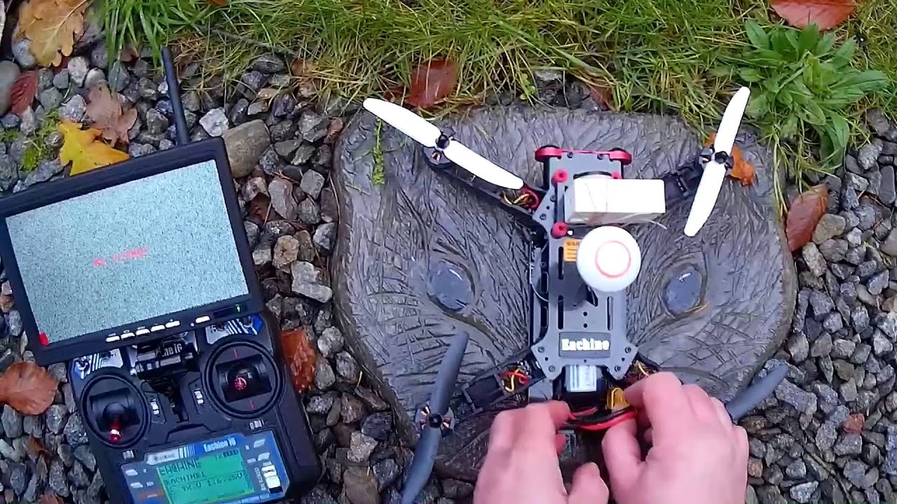 Eachine 250 FPV Racer RTF First flight on-board & head-cam footage