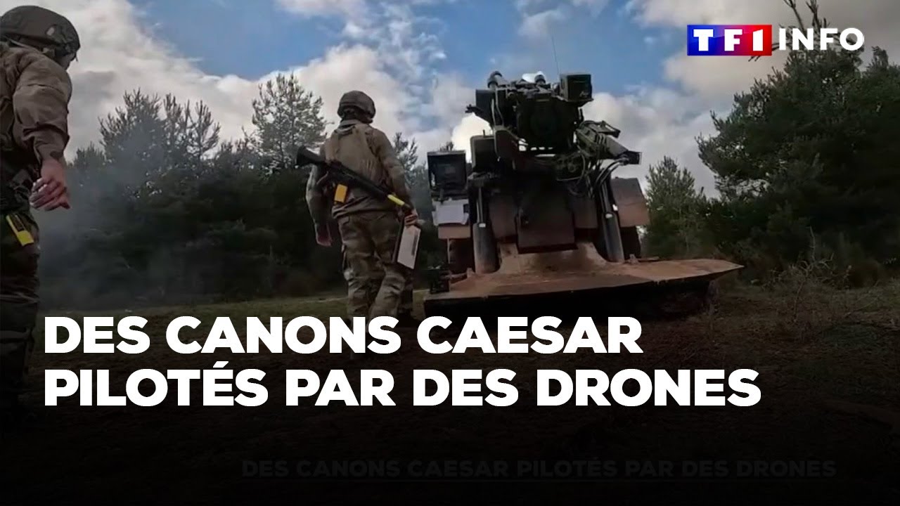 Des canons Caesar pilotés par des drones｜TF1 INFO