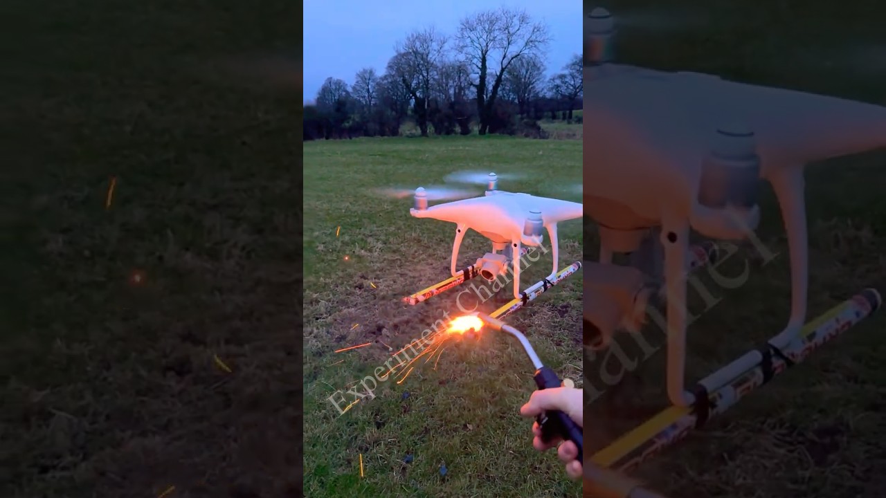 RC Drone and Roman Candles - Experiment #shorts