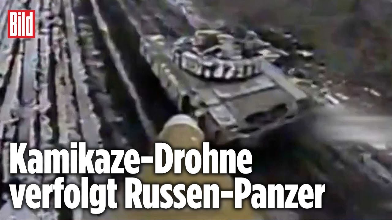 Ukraine-Krieg: Drohne zerstört Russen-Panzer im Sturzflug
