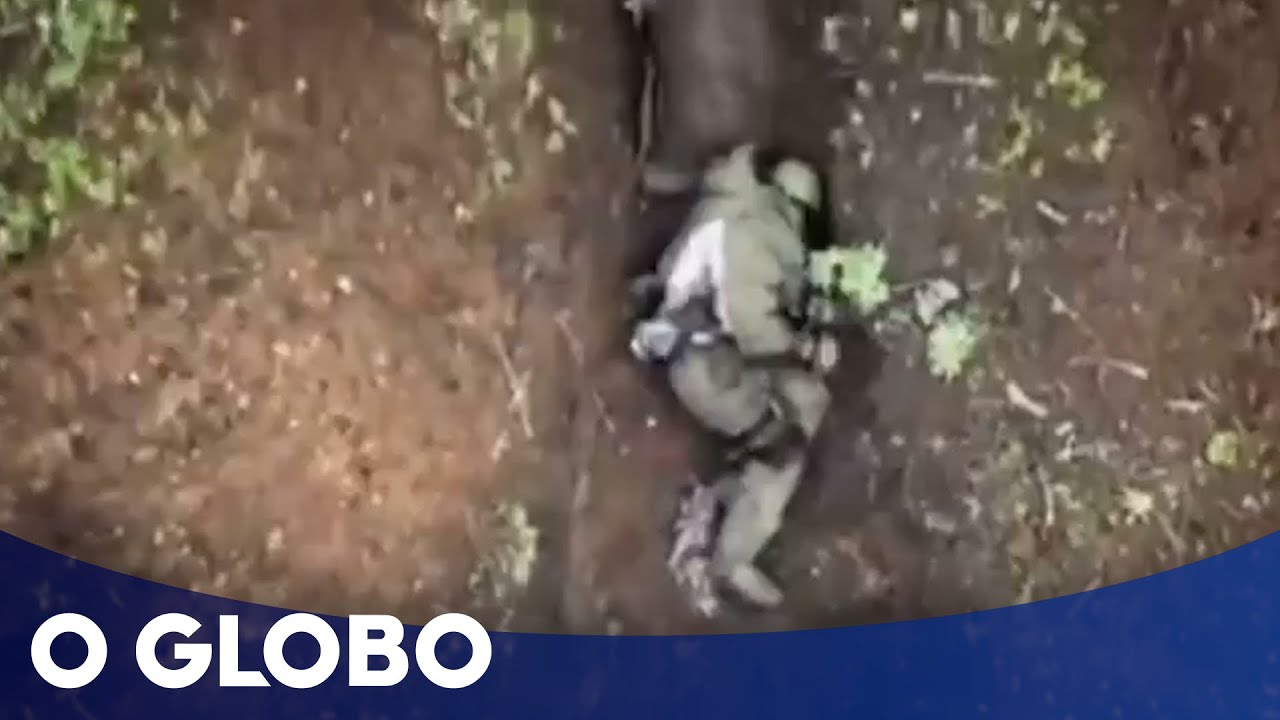 Soldado russo escapa de três granadas disparadas por drone ucraniano