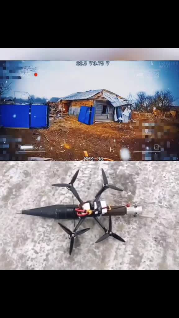 Le FPV du drone russe s'est approché du bâtiment militaire ukrainien dans le Kursk