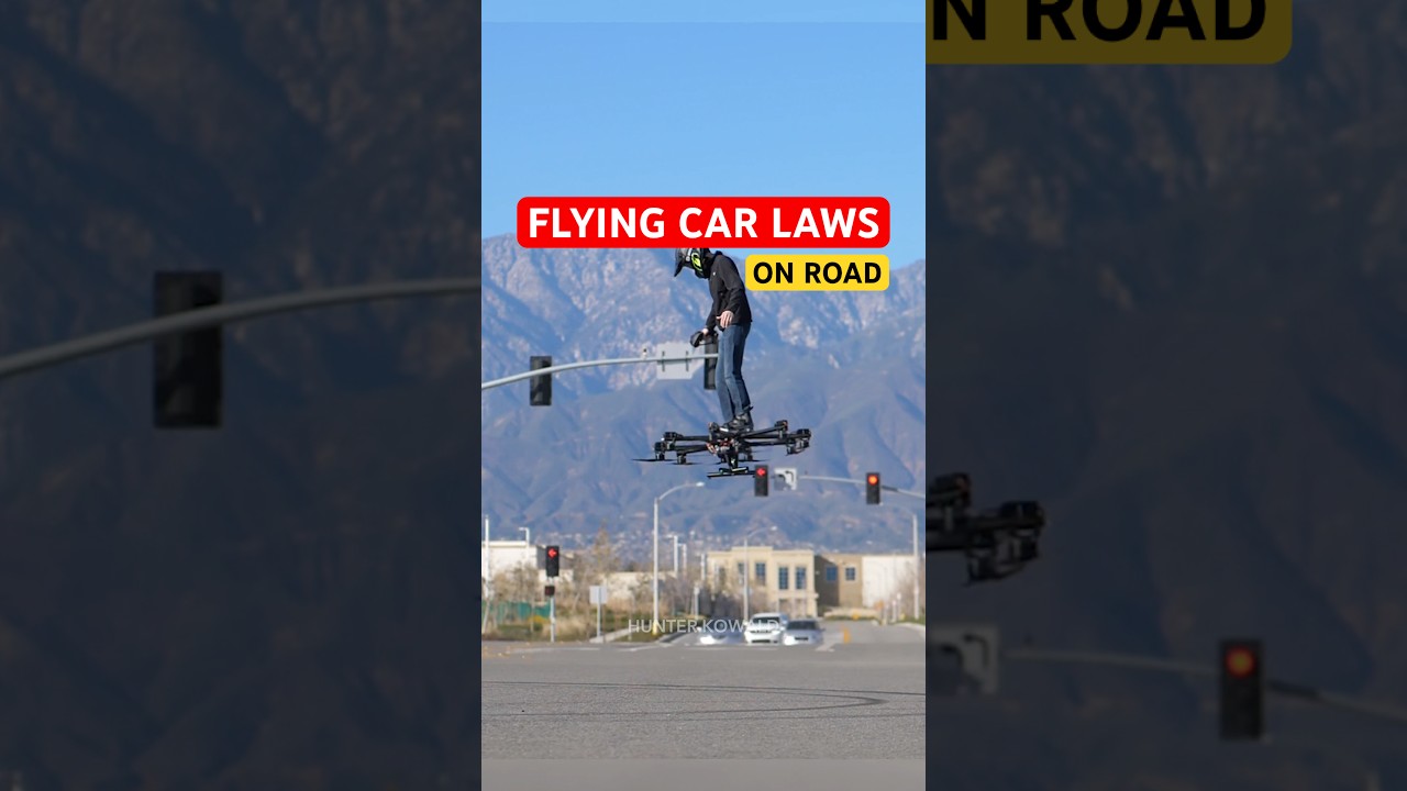 Flying Car Laws on Road with SkySurfer Aircraft 🚁 Flying Drone Vehicle. #shorts