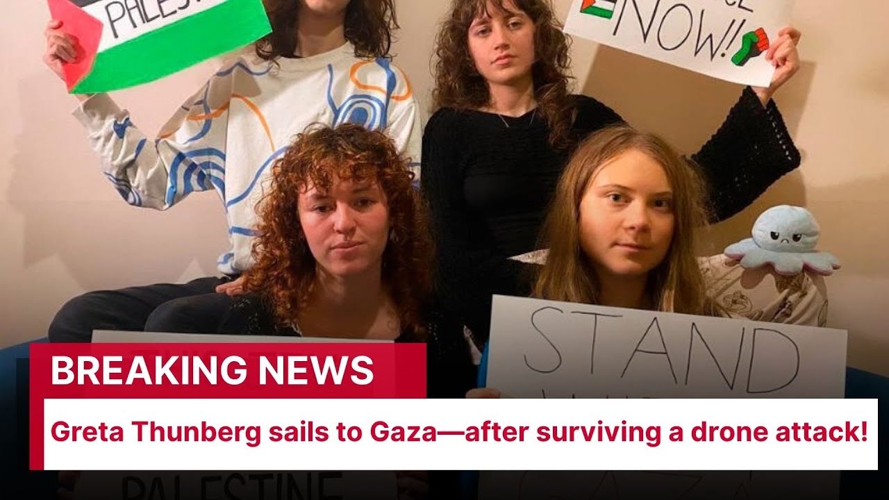 Greta Thunberg sails to Gaza—after surviving a drone attack! | AM15