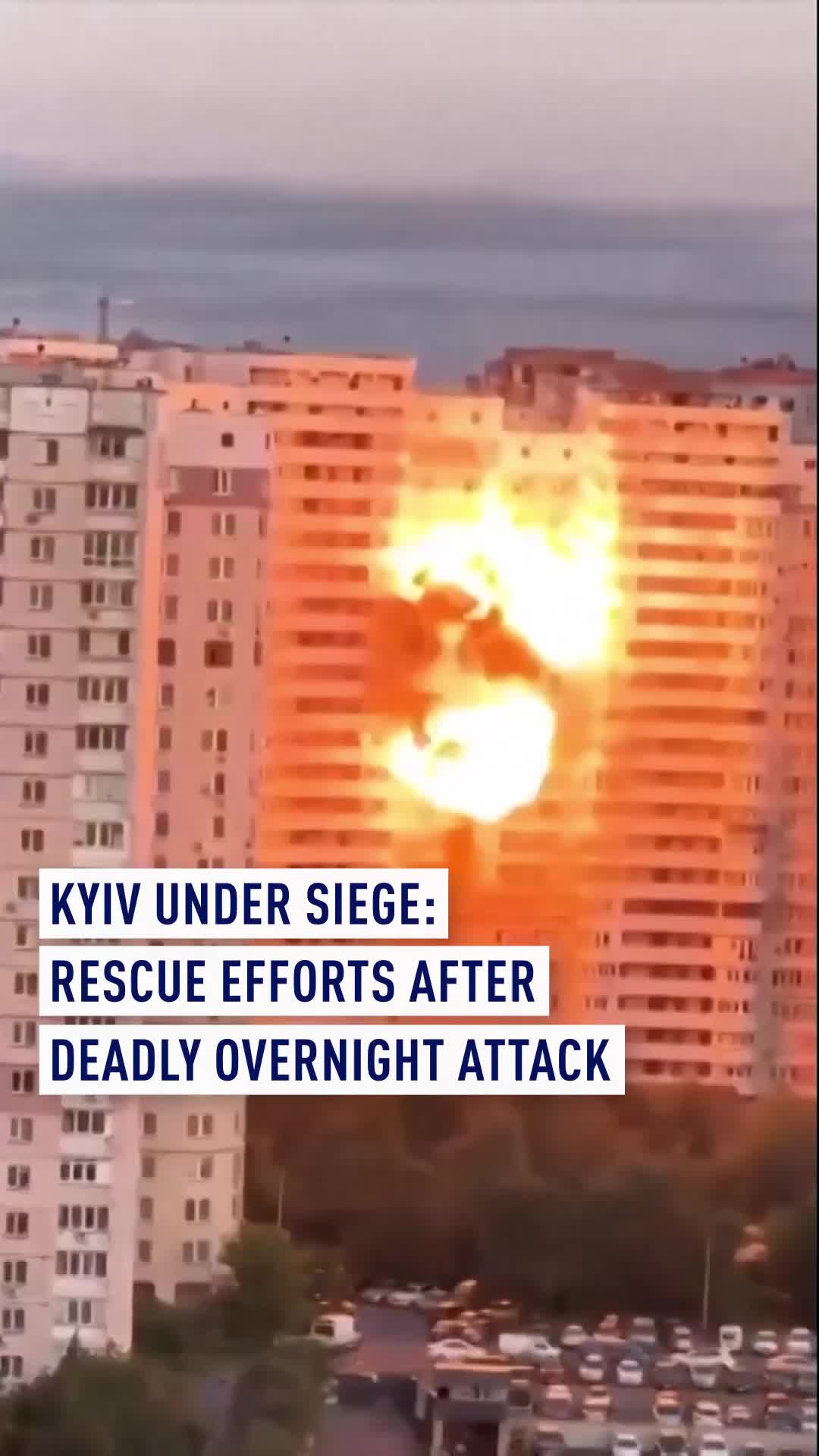 Kyiv a été secoué par un énorme drone russe et une attaque de missile comme les bâtiments