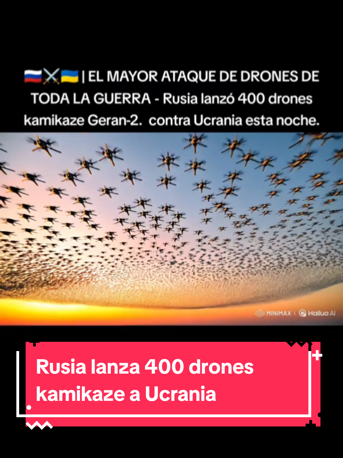 | La plus grande attaque de drones de toute la guerre - la Russie a lancé 400 drones Kamikaz