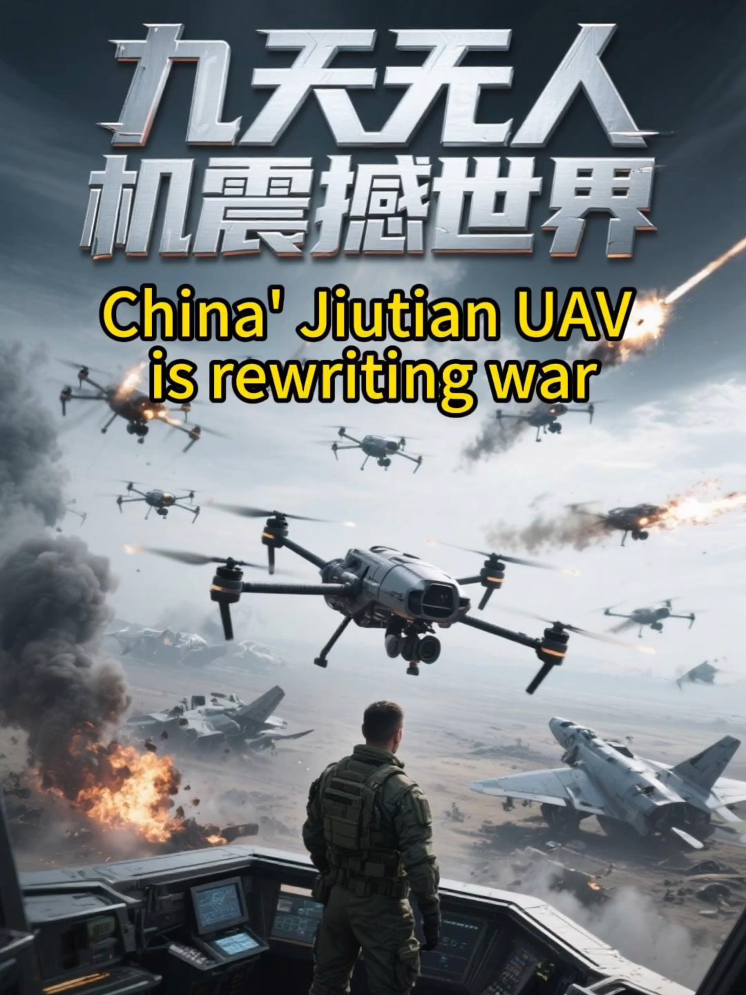 L'UAV Jiutian en Chine réécrit la guerre! Le drone de neuf jours choque le monde! Drone de neuf jours sur le drone Chine, industriel industriel, attaque d'essaim d'attaque de suicide drone Eagle Strike 12