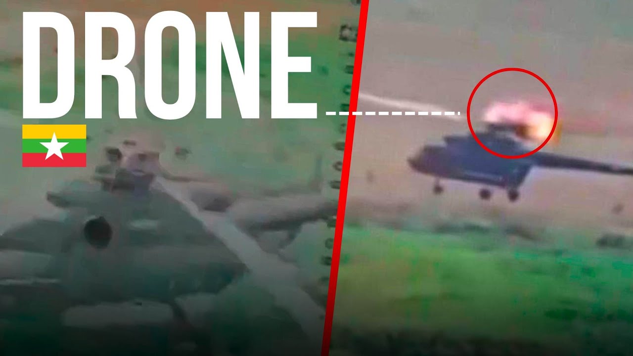 DRONE CONTRE HÉLICOPTÈRE EN BIRMANIE
