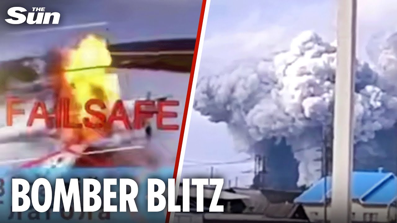 Russian bombers explode in flames as Ukraine launches massive strike on Vlad airfields