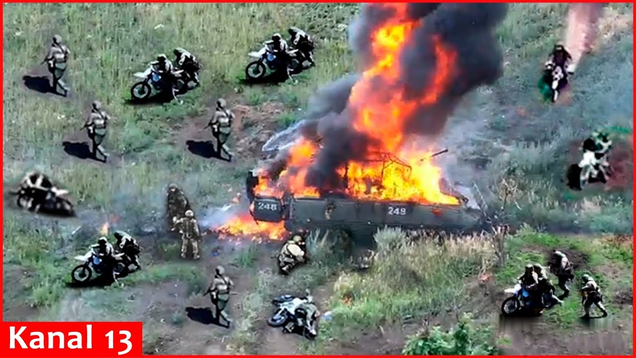 Des drones ukrainiens lancent une chasse à grande échelle contre des Russes attaquant à moto, les...