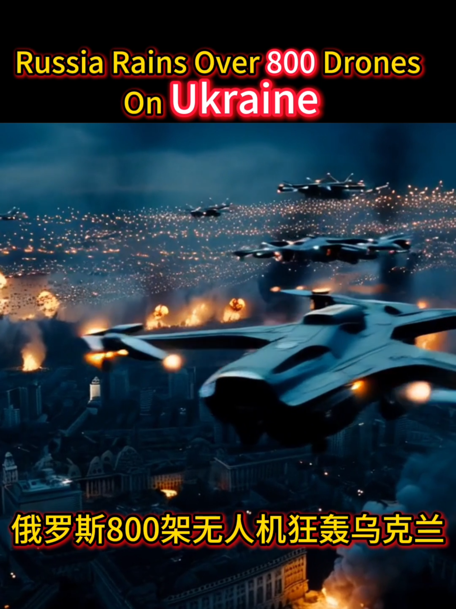 Massacre de l'air de la Russie! 800 drones de suicide bombardés Ukraine! La Russie pleut plus de 800 drones sur l'Ukraine! Russiaukrainew