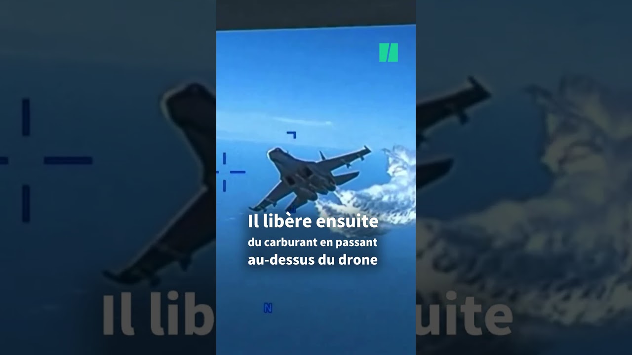 Les images impressionnantes d'un avion russe percutant une drone américain
