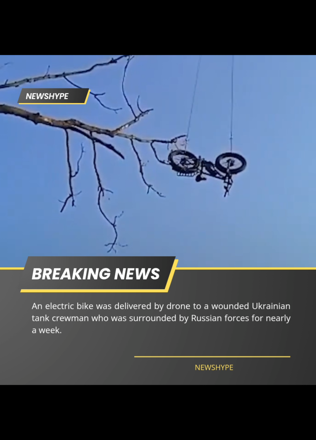 Un vélo électrique a été livré par drone à un équipage de chars ukrainien blessé