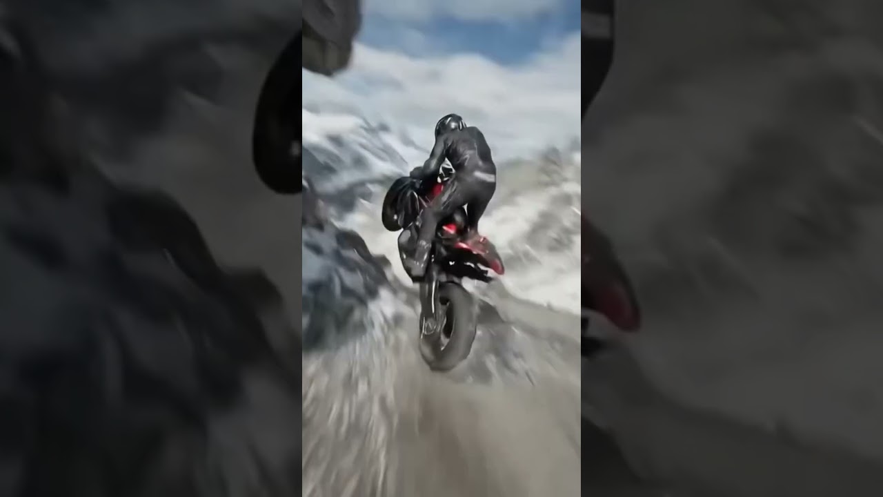 ⚡ FPV Drone Chasing Motorbike at Insane Speed | Extreme Mountain Cliff Ride 🏍️🌀 #rider #viral