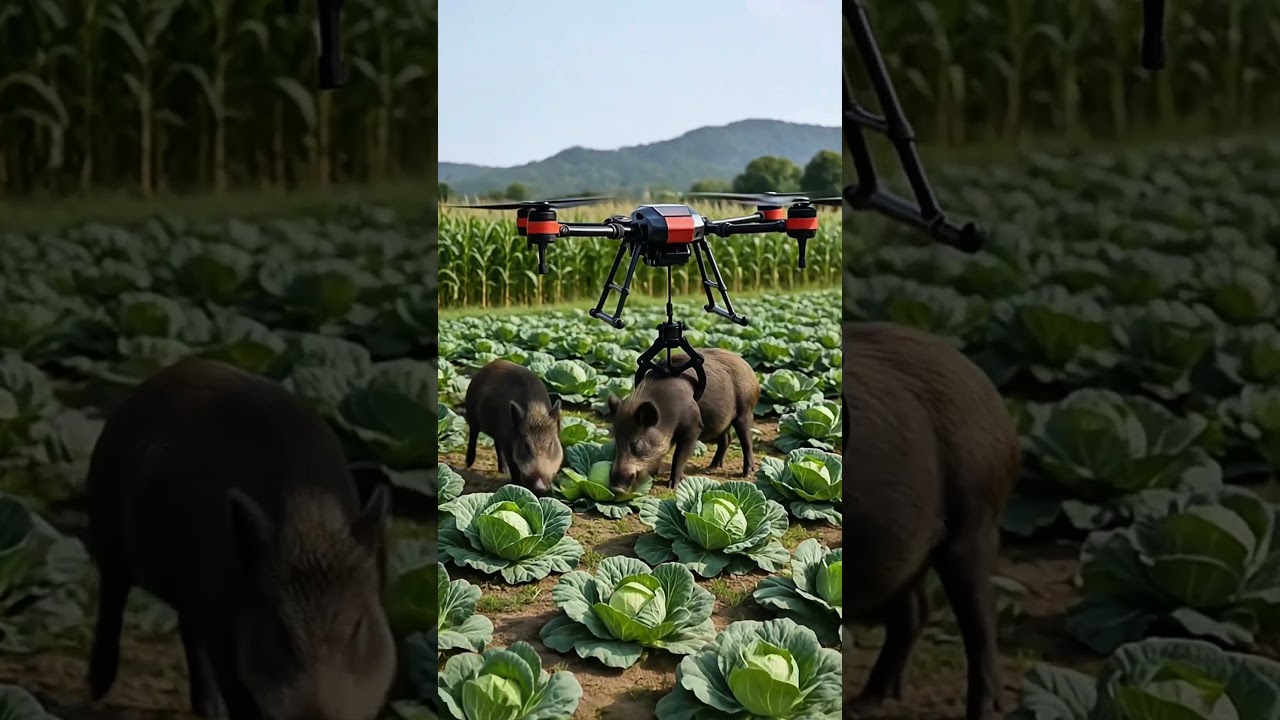 Drone Successfully Captures Wild Boar Wreaking Havoc on the Farm!