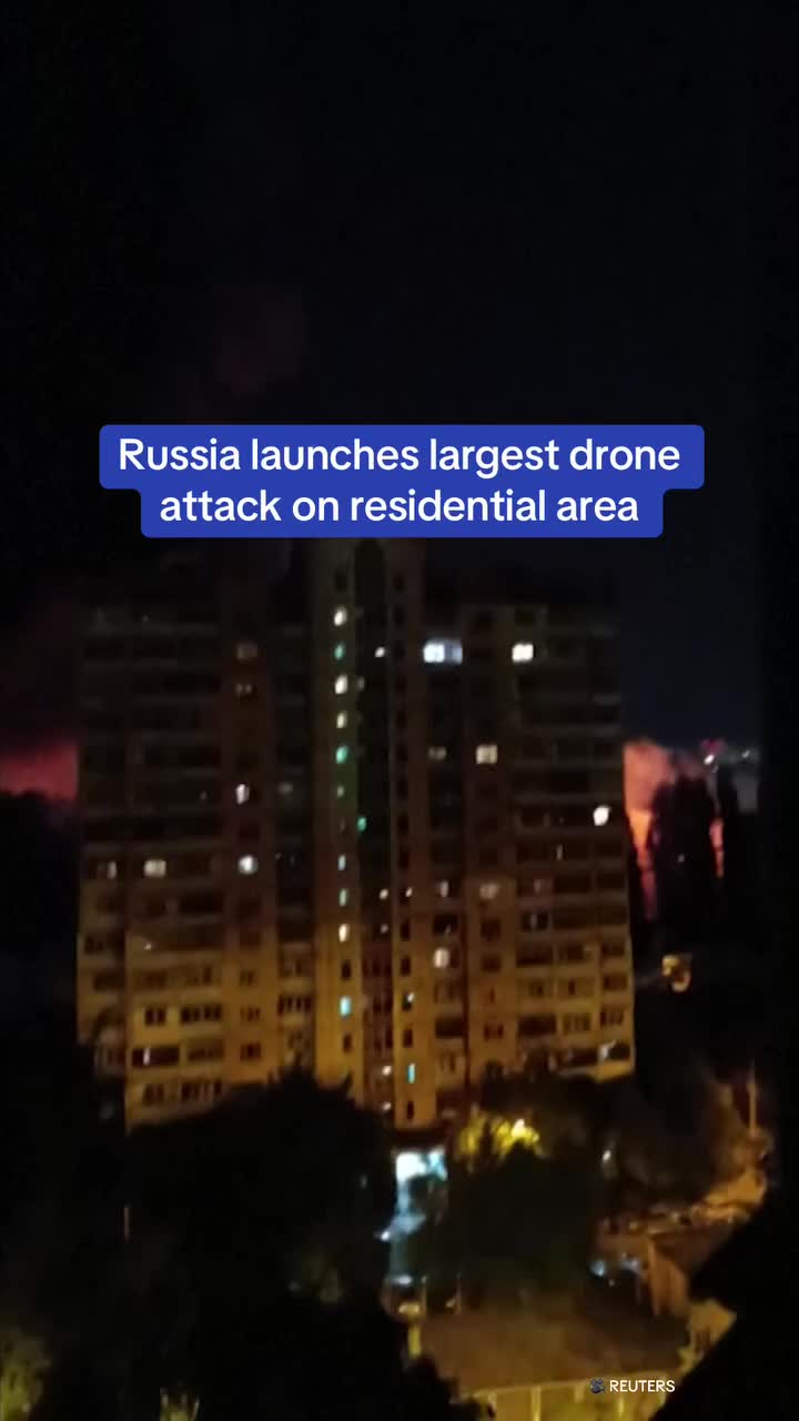 Drone Shahed Attack a frappé le quartier résidentiel de Kyiv l'une des vagues