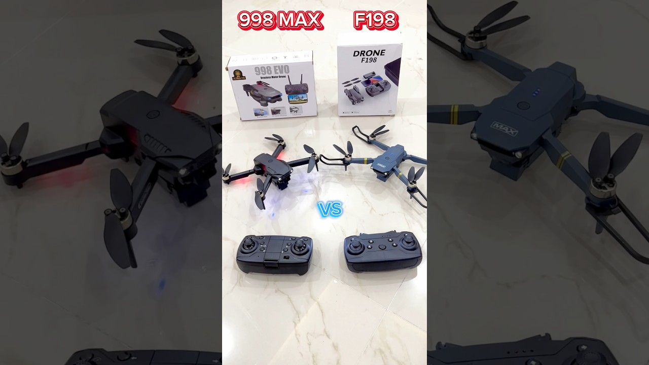 F198 VS  998 MAX 🔥 Best drone brushless motor HD Camera 720p