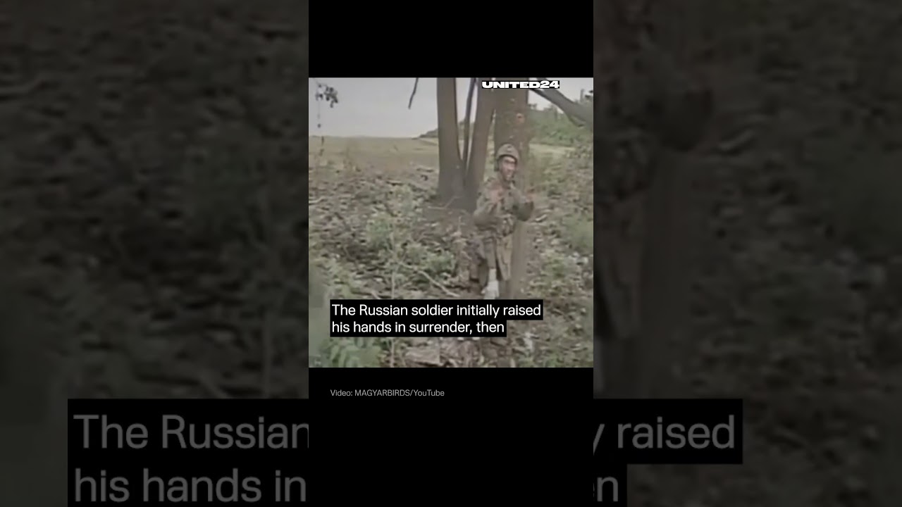 Russian Soldier Surrendered to Ukrainian FPV Drone With Munition #warinukraine #drone