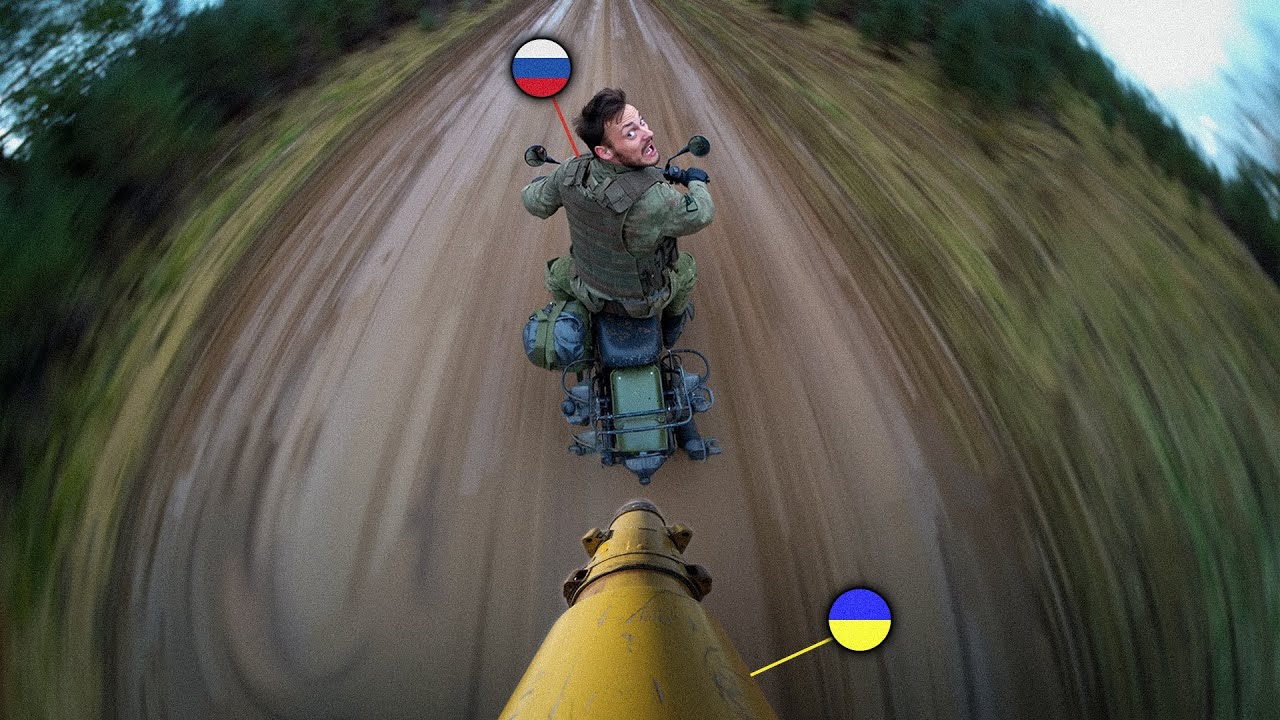 Ukrainian FPV Drone Hunts Down Russian Soldier on Motorcycle!