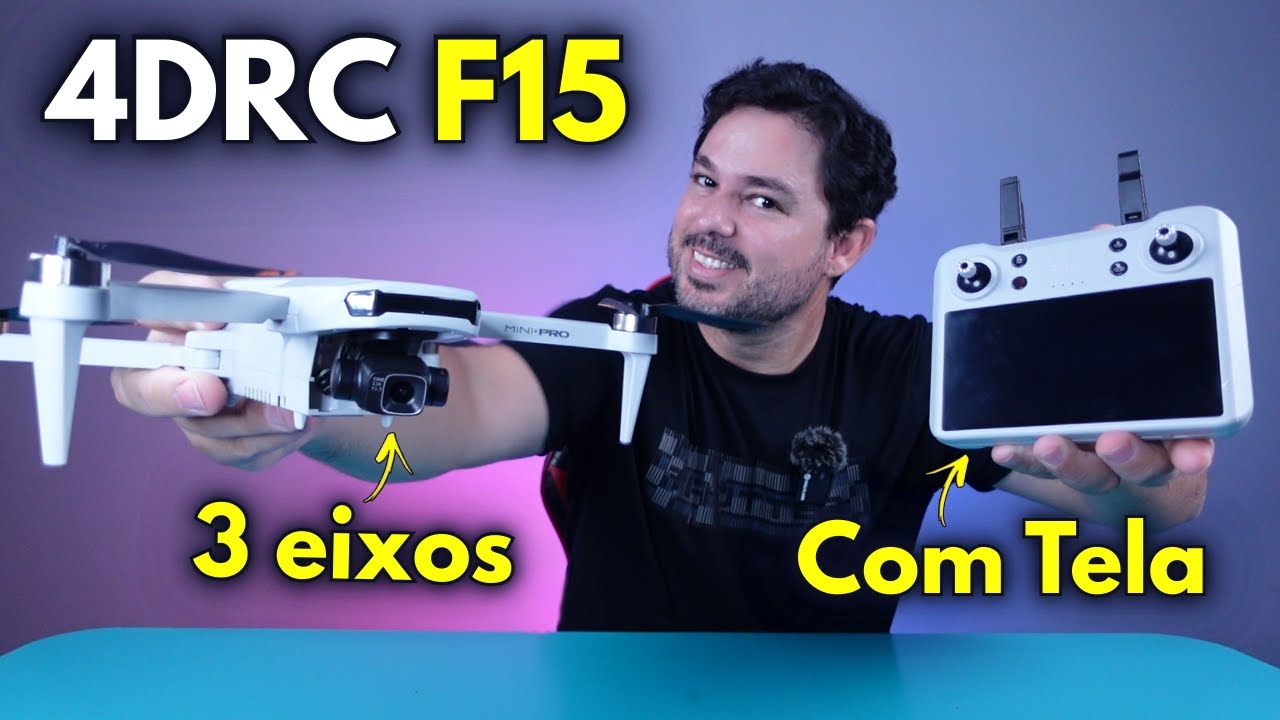 𝟰𝗗𝗥𝗖 𝗙𝟭𝟱 Drone Com Gimbal de 3 Eixos e Controle Com Tela