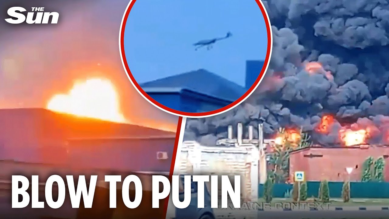 Double hit on Putin as Russian airfield and factory blitzed in Ukraine drone strikes