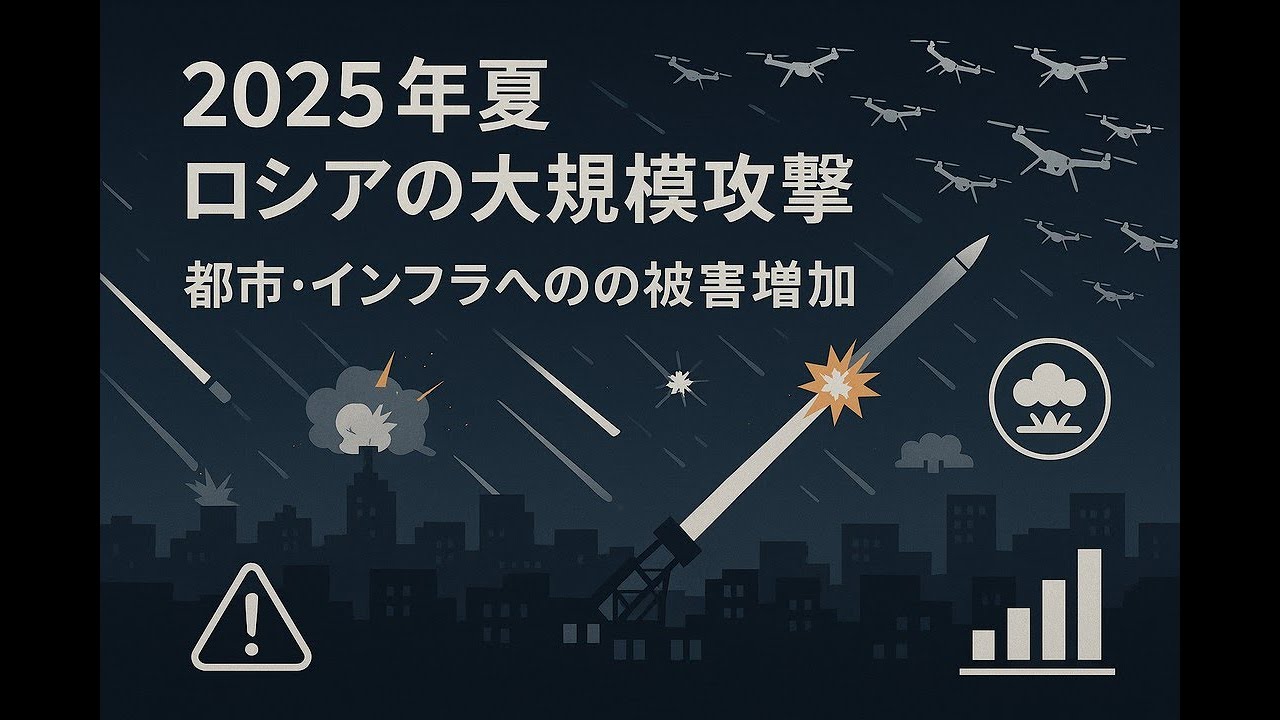 2025年夏ウクライナ戦争：ミサイル・ドローン攻撃と前線推移