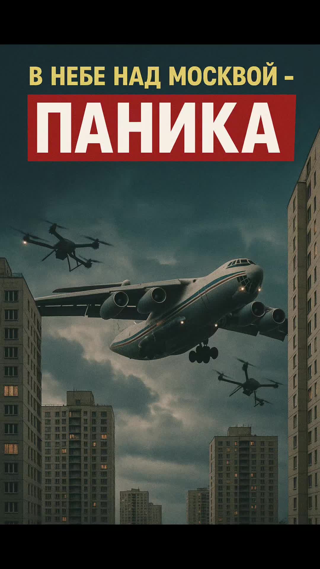 Dans le ciel de Moscou, lors d'une attaque de drones ukrainiens, un avion cargo est passé