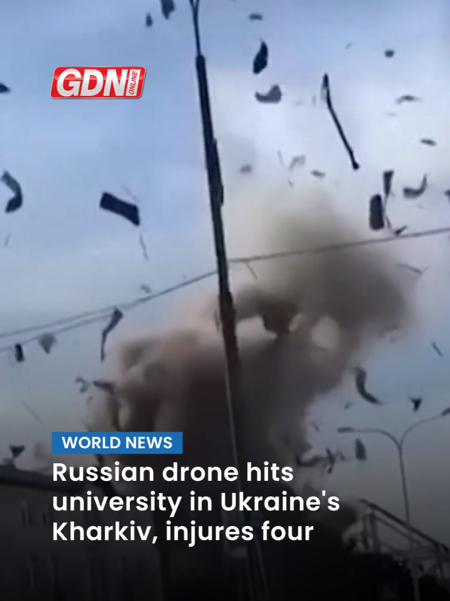 Le drone russe frappe l'Université en Ukraine Kharkiv, blesse quatre un dron russe