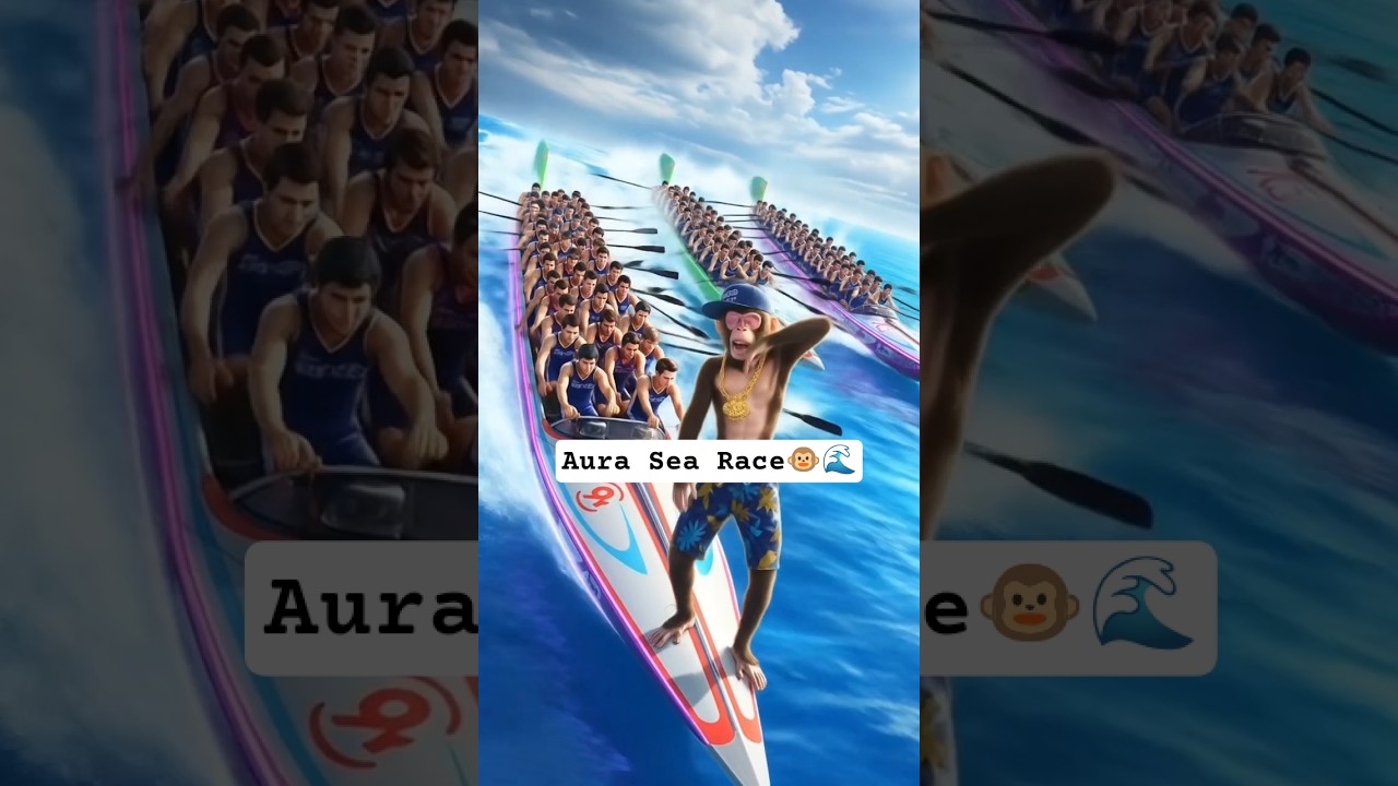 "Aura Farming Boat Ride 🌊 | Monkey Wins the Race"🐵🛶✨ #shorts #comedy #viral #trending #ai