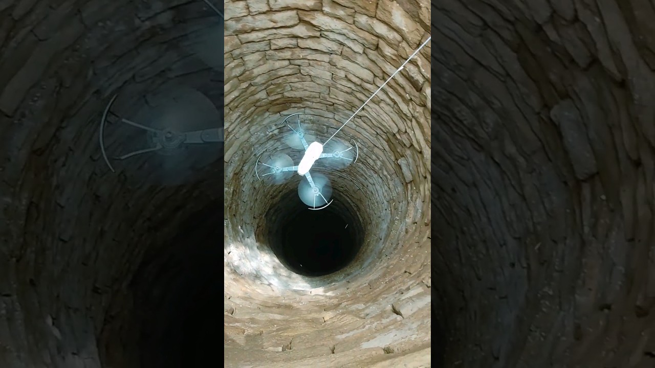 Can Drone Fly Inside Well #shorts #drone #experiment
