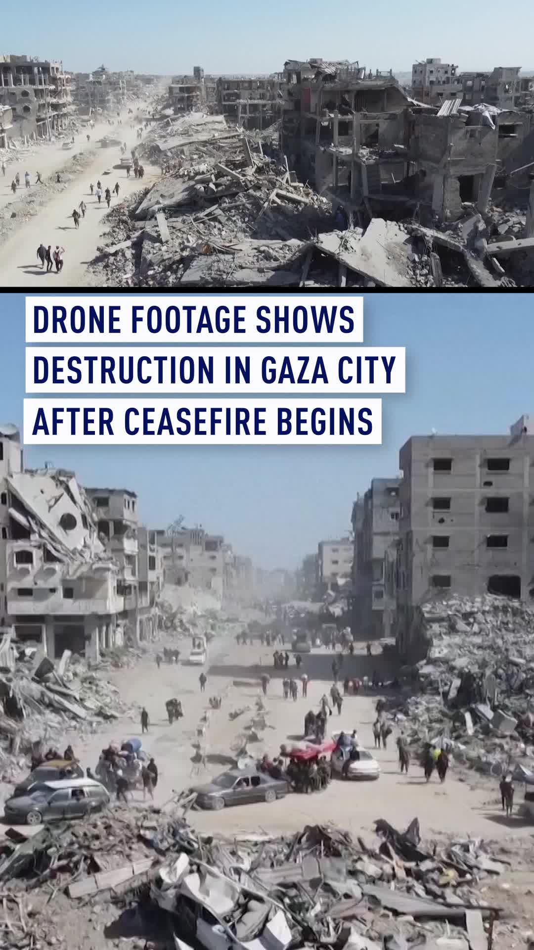 Des images de drone capturées samedi 11 octobre ont révélé des dommages et des destructions