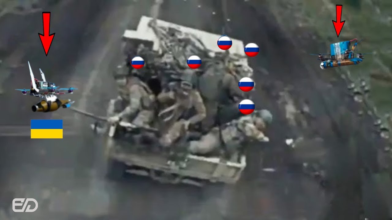 Ukrainian FPV Drones Mercilessly Blow Up Russian Soldiers Fleeing on the Battlefield