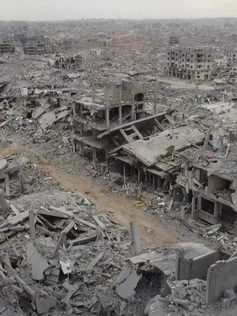 APRÈS LA GUERRE À GAZA Des images de drone prises le dimanche 12 octobre montraient des scènes o