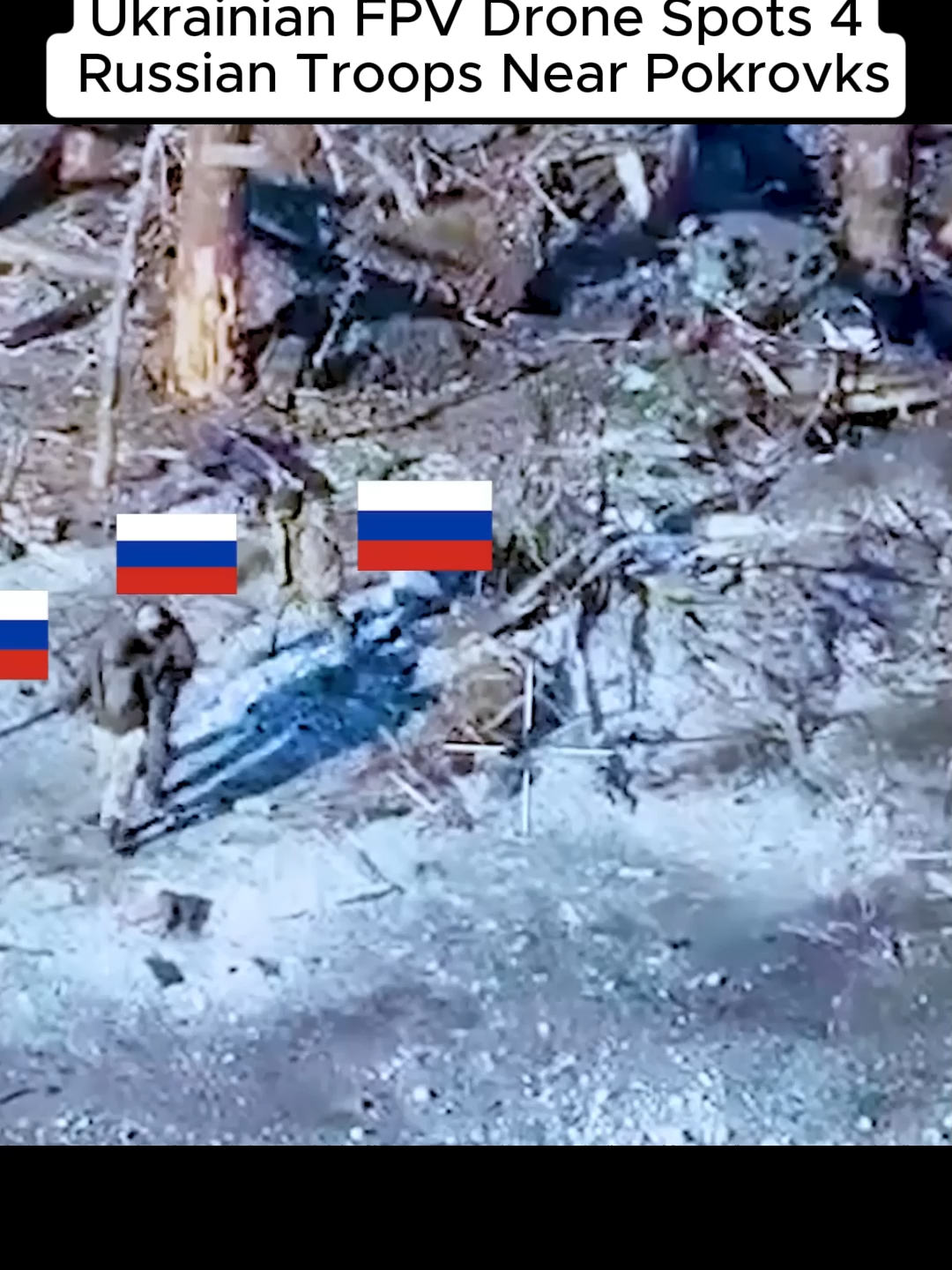 Un drone FPV ukrainien repère 4 troupes russes près de Pokrovks ukrainewar