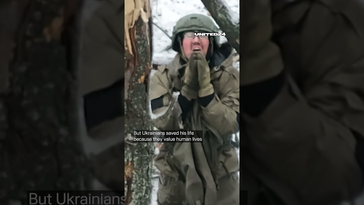 Russian solder began begging the 🇺🇦 drone not to drop the ammunition #warinukraine #shorts