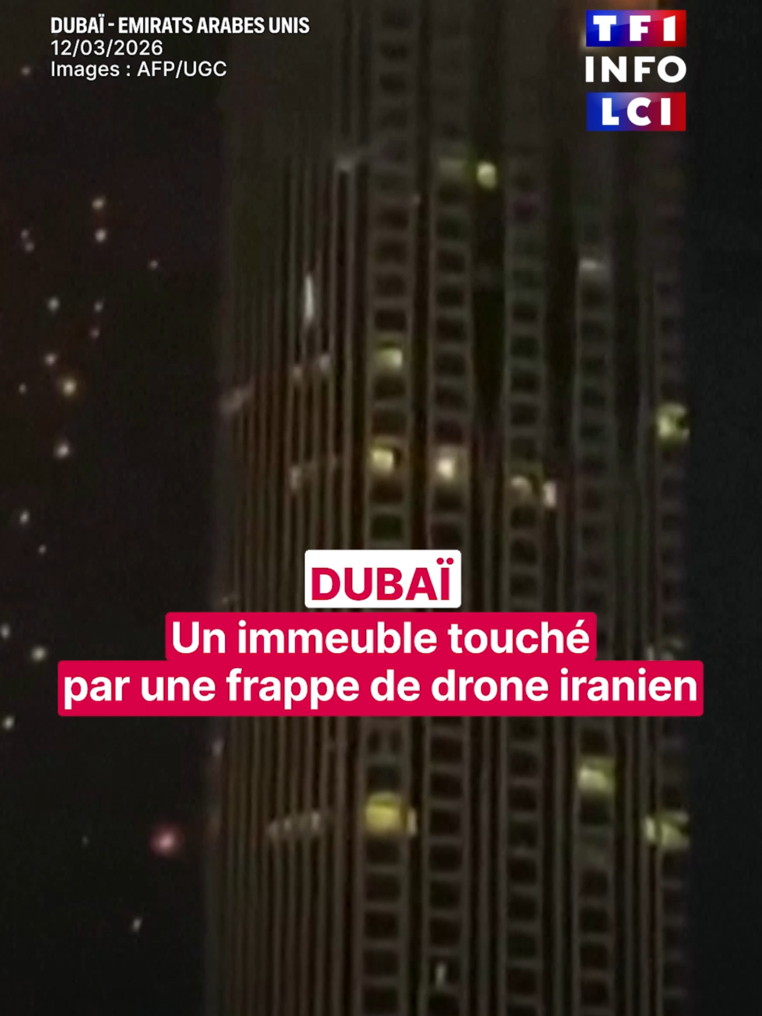 Un drone lancé par l’Iran aurait frappé un immeuble à Dubaï abritant des milita