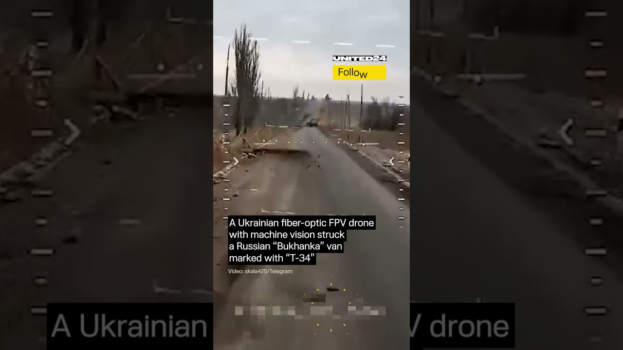 Ukrainian FPV Drone With Machine Vision Struck Russian Bukhanka Van #warinukraine