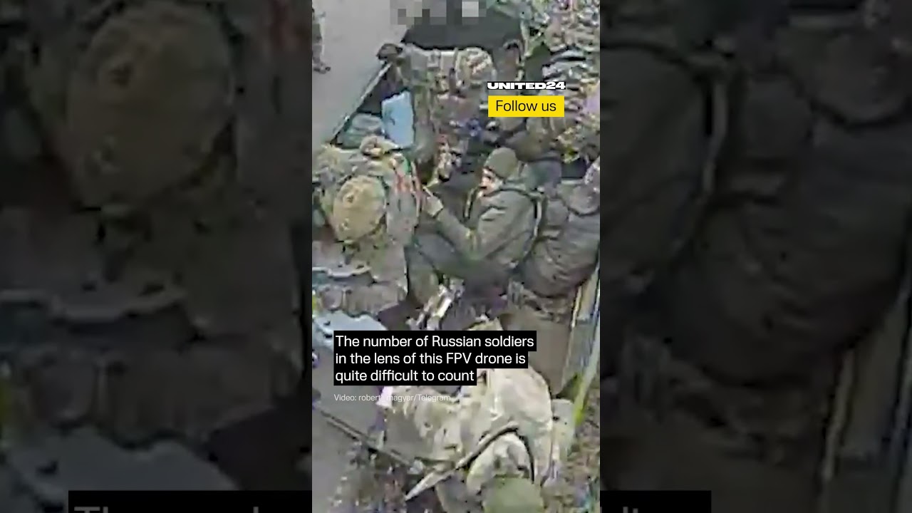 Ukrainian FPV Drone Targeted a Group of Russian Soldiers #warinukraine