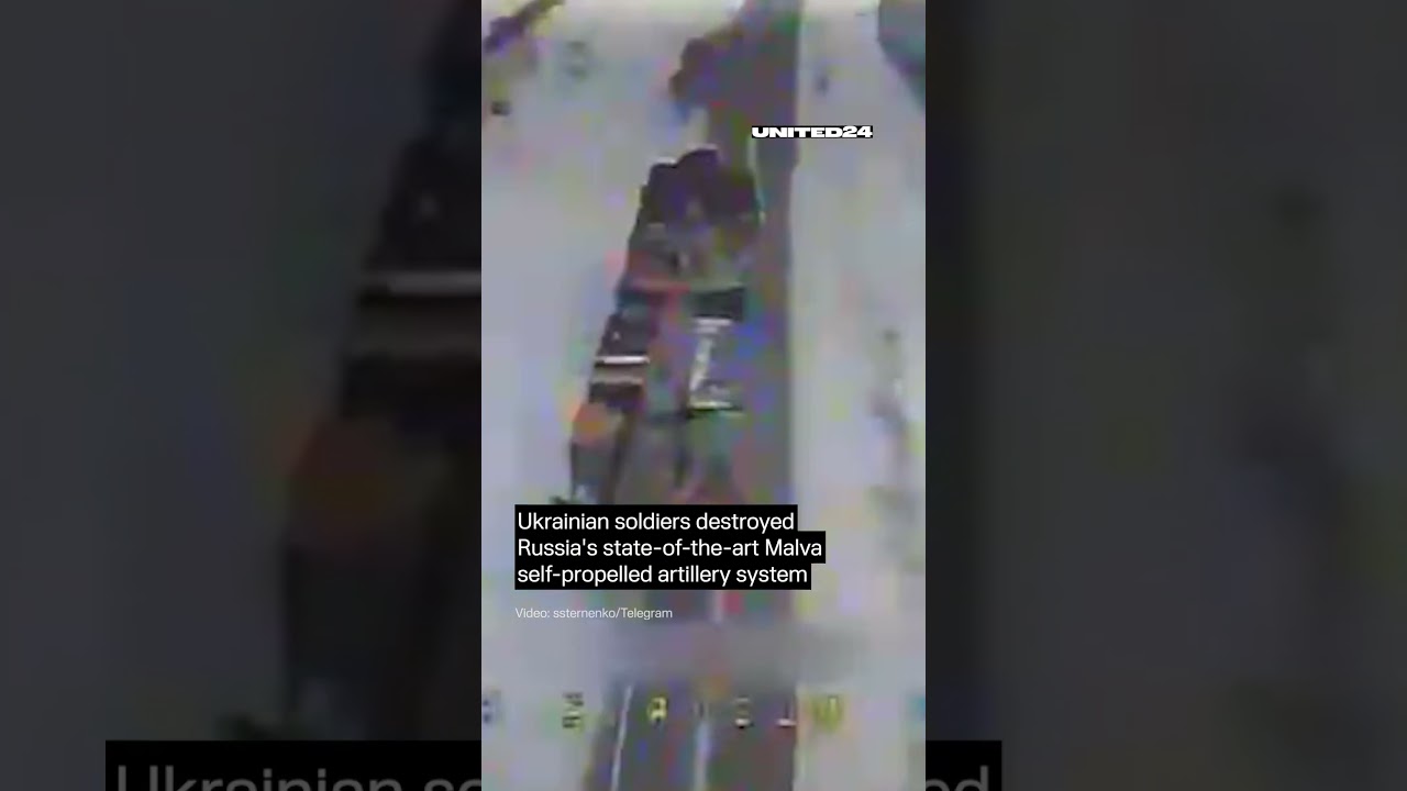 Ukrainian Soldiers Destroyed Russian Malva Self-Propelled System. Precise Drone Strike #warinukraine