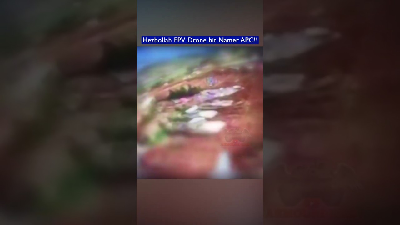 Hezbollah Fiber Optic FPV Drone hit Israeli Namer APC!!