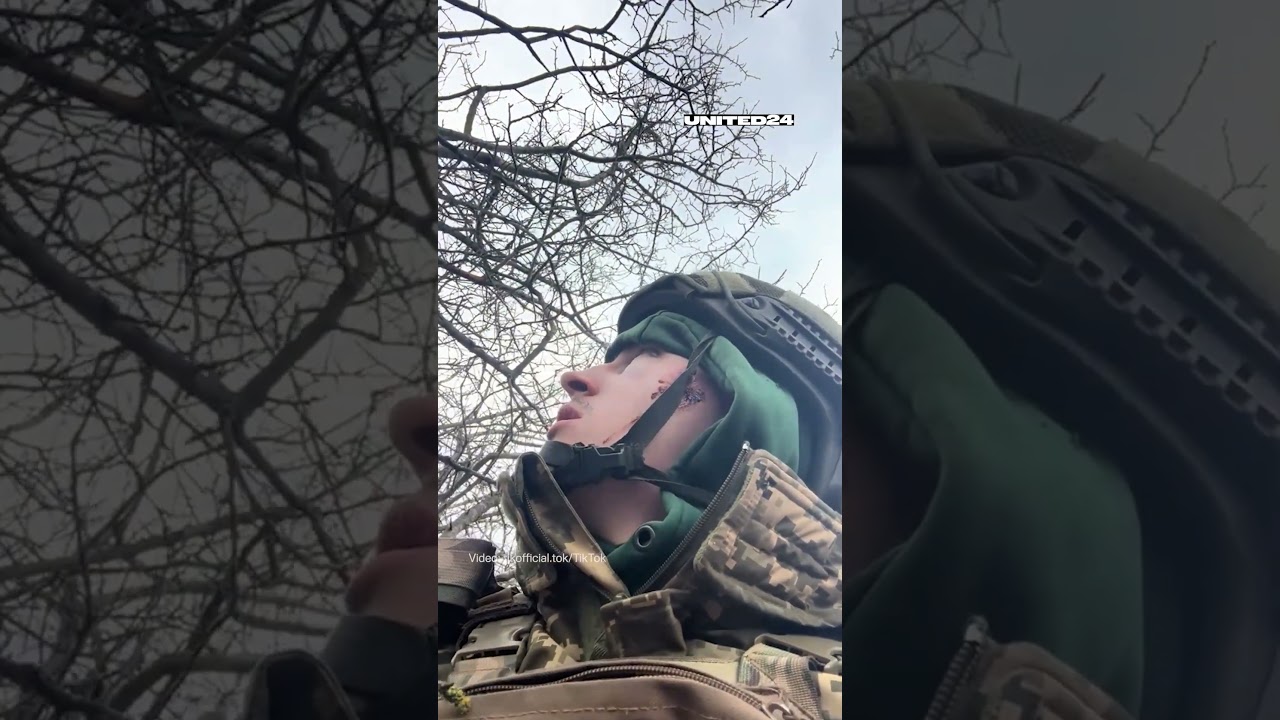 Russian Shahed Drone Flew Directly Over Ukrainian Soldier #warinukraine