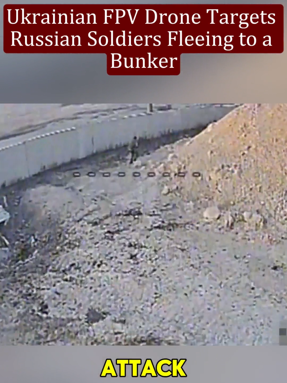 Un drone ukrainien FPV cible des soldats russes fuyant vers un bunker