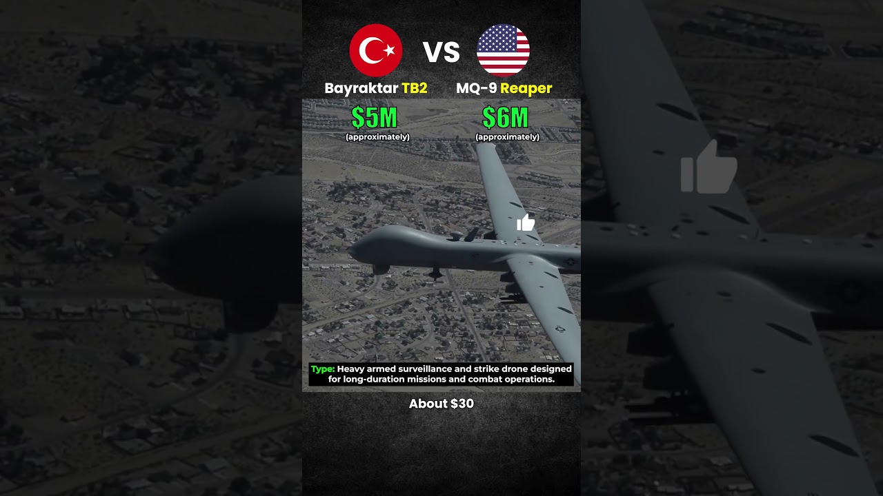 Bayraktar TB2 vs MQ-9 Reaper: Drone Warfare⚡#military