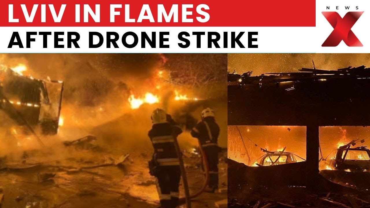 Massive Drone Attack on Lviv | 140 Drones Hit Western Ukraine, Fires Rage | NewsX