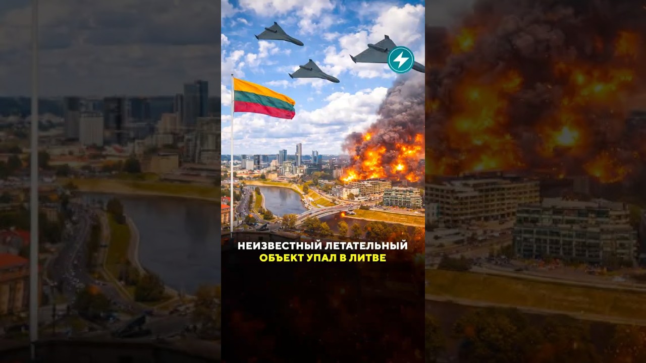 Дрон упал в Литве / Новости #учения #война #военнаяподготовка #армия #граница #литва #дроны #шахеды