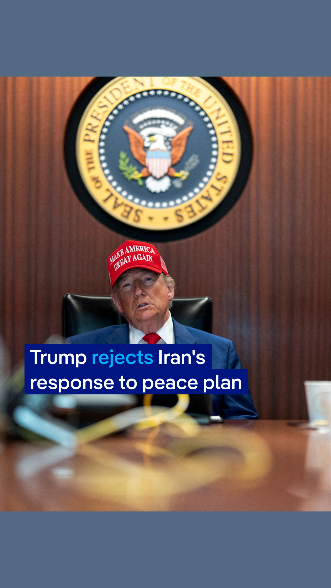 Le président américain Donald Trump a rejeté la réponse de l'Iran à une proposition de paix américaine, la qualifiant de "totale".