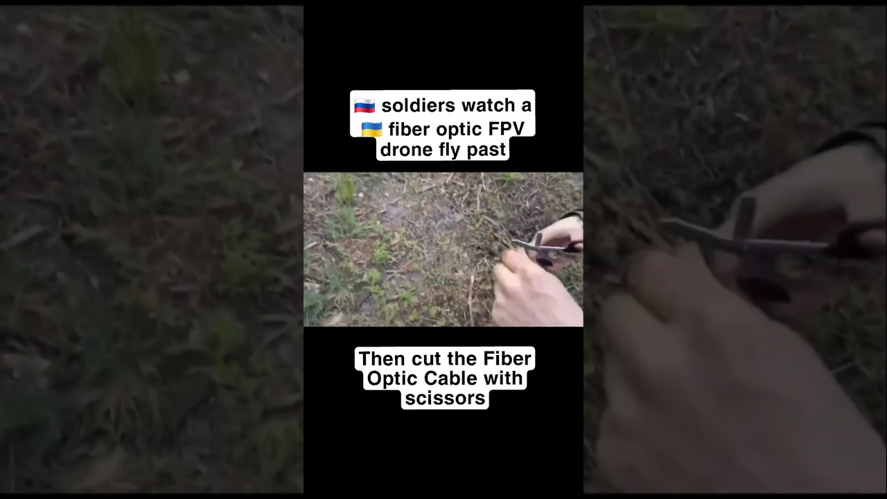 Soldiers cut a FPV Drones Fiber Optic cable