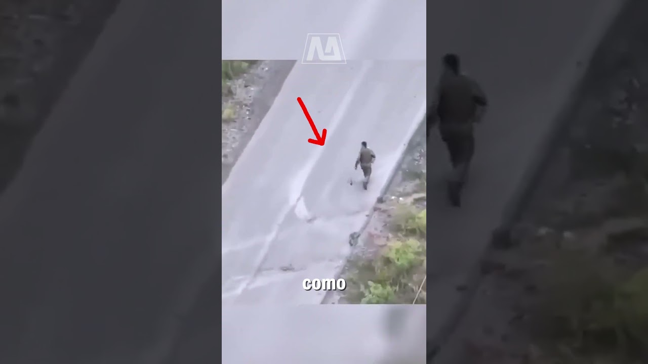 Dron ucraniano da caza a soldado ruso