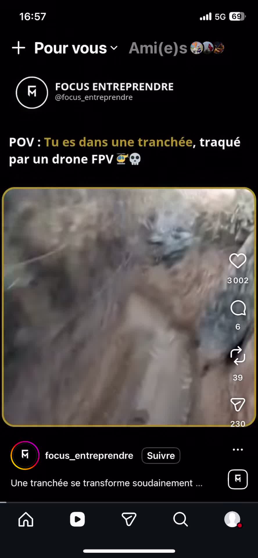 une trancnee se transtorme souaainement en zone ae survie à haut risque lorsqu'