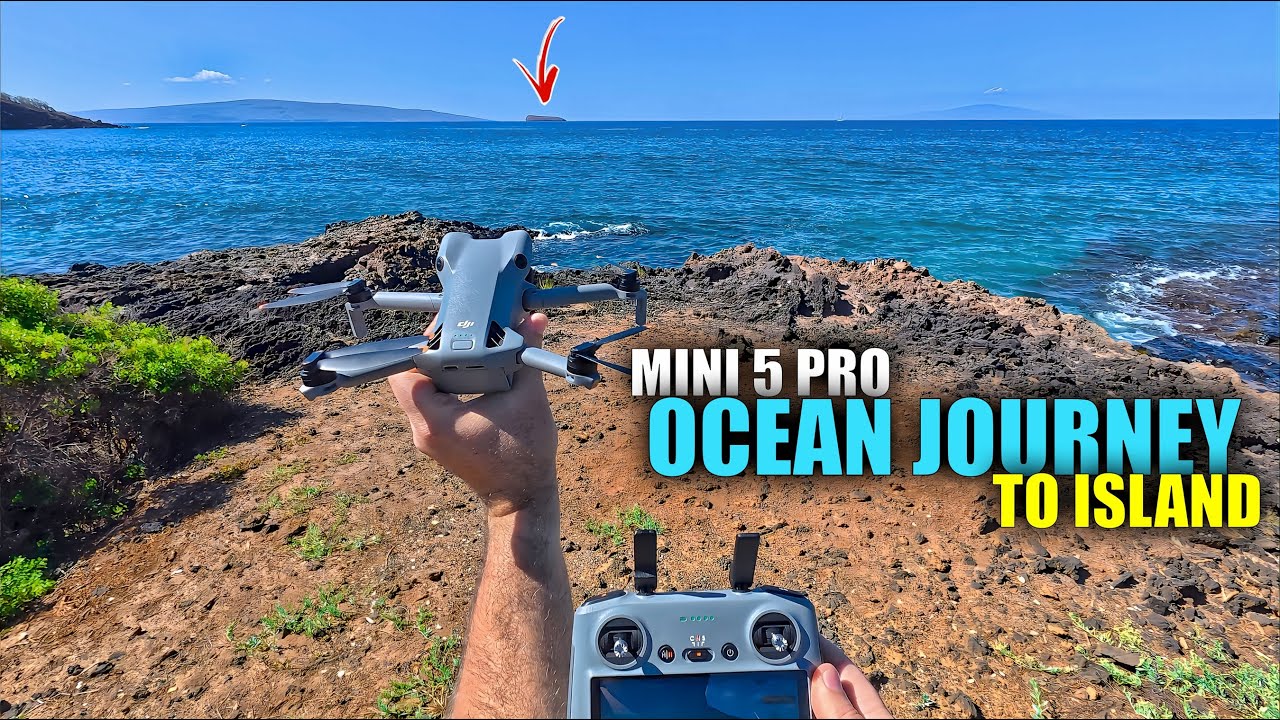 DJI Mini 5 Pro Drone Ocean Flight to Uninhabited Island (Relaxation Video)